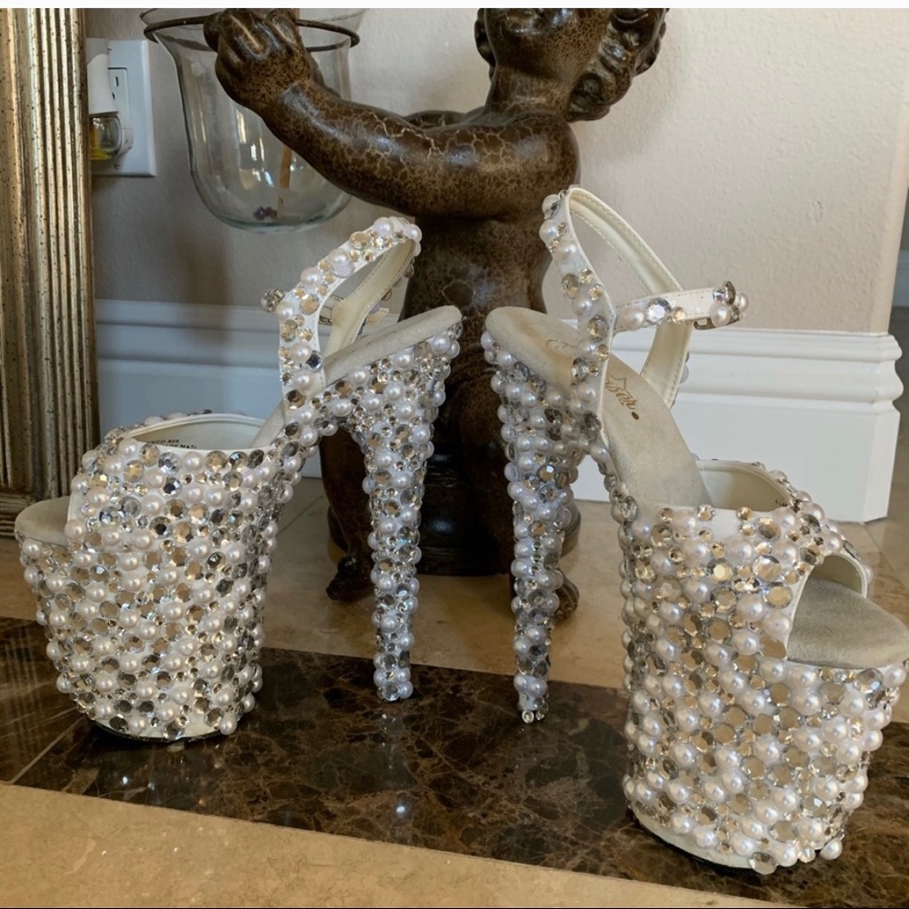 Pleaser Blinged Out Heels Size 6